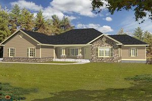 Ranch Exterior - Front Elevation Plan #112-140
