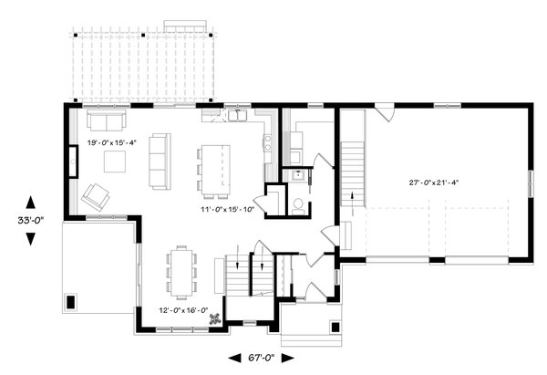 Home Plan - Modern Floor Plan - Main Floor Plan #23-2309