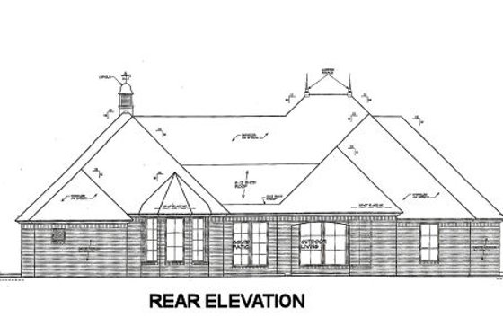 Exterior - Rear Elevation for European House Plan #310-673 - 3 bed, 2.5 bath