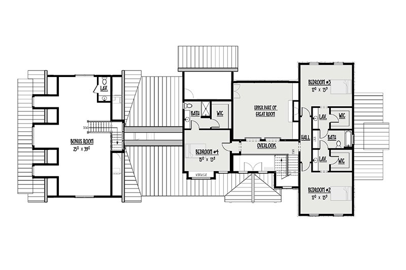 House Plan Design - Floor Plan - Upper Floor for Farmhouse House Plan #1088-9 - 5 bed, 4.5 bath
