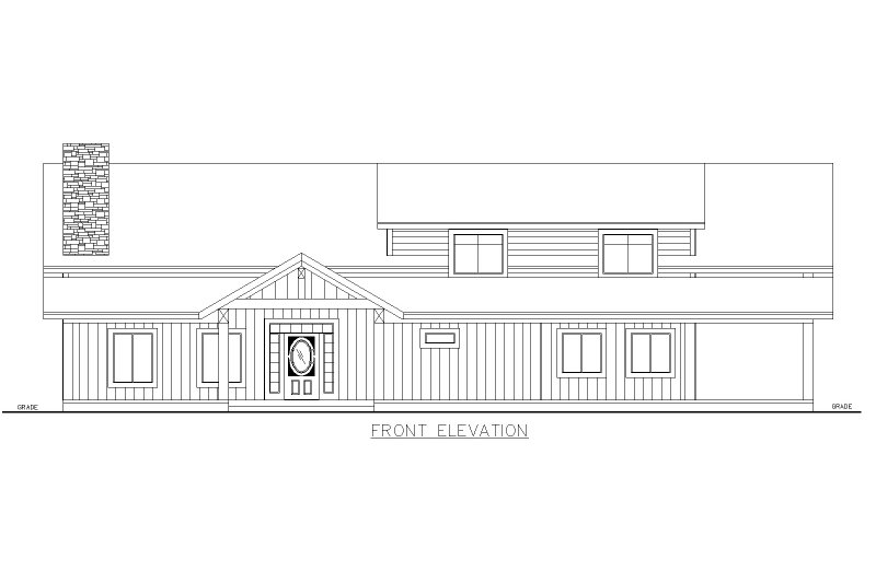 Architectural House Design - Exterior - Front Elevation 3 for Farmhouse House Plan #117-1036 - 5 bed, 3.5 bath