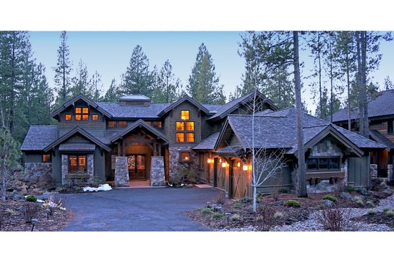 Exterior - Front Elevation 4 for Craftsman House Plan #892-3 - 4 bed, 4.5 bath