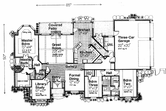 Floor Plan - Main Floor for European House Plan #310-548 - 3 bed, 2.5 bath