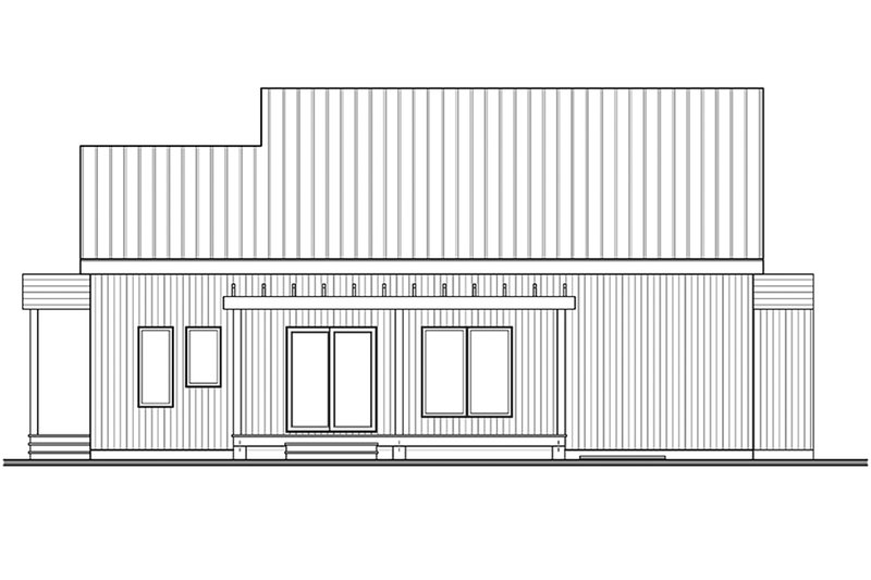 House Blueprint - Exterior - Rear Elevation 1 for Modern House Plan #23-2676 - 2 bed, 1 bath