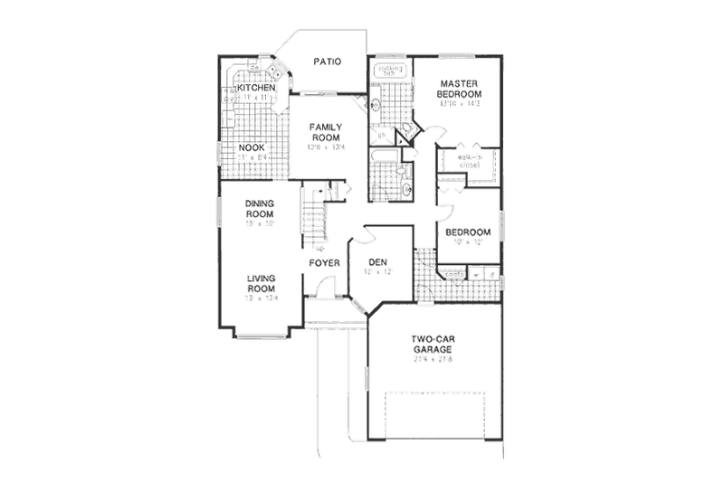 Home Plan - Floor Plan - Main Floor for Traditional House Plan #18-9064 - 2 bed, 2 bath