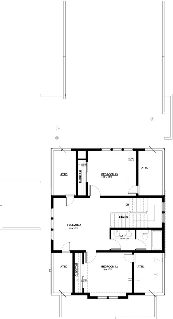 Home Plan - Floor Plan - Upper Floor for Craftsman House Plan #895-170 - 3 bed, 2.5 bath