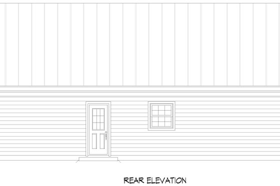 Exterior - Rear Elevation for Cottage House Plan #932-1007 - 2 bed, 2 bath