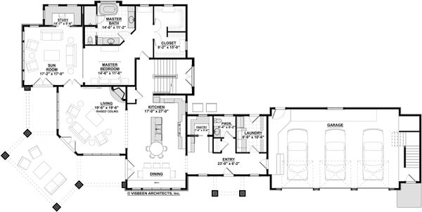 House Plan Design - Craftsman Floor Plan - Main Floor Plan #928-304