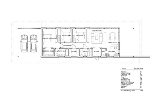 Floor Plan - Main Floor for Modern House Plan #552-7 - 3 bed, 2 bath