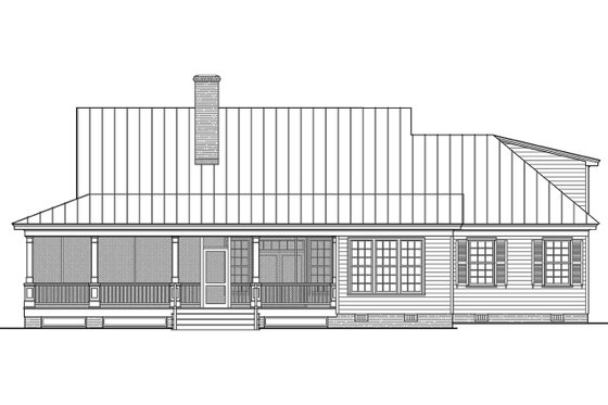 Exterior - Rear Elevation for Farmhouse House Plan #137-376 - 3 bed, 2.5 bath