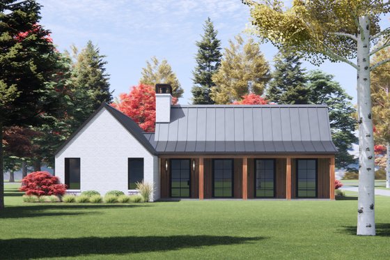 Exterior - Rear Elevation for Farmhouse House Plan #1096-121 - 3 bed, 2 bath