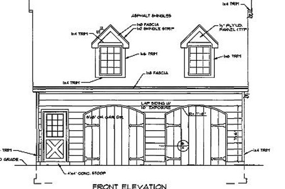 Exterior - Other Elevation for Country House Plan #116-228 - 1 bed, 1 bath