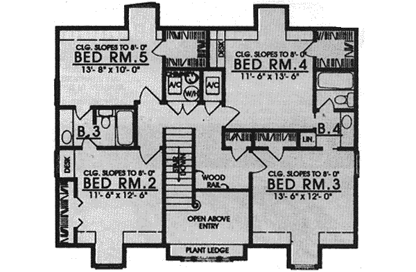 House Design - Country Floor Plan - Upper Floor Plan #40-101
