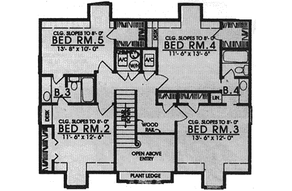 Country Floor Plan - Upper Floor Plan #40-101