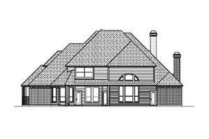Exterior - Rear Elevation for European House Plan #84-425 - 4 bed, 4 bath