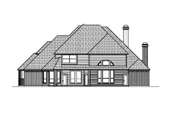 Exterior - Rear Elevation for European House Plan #84-425 - 4 bed, 4 bath