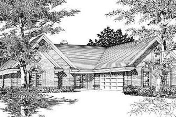 Exterior - Front Elevation for European House Plan #329-256 - 3 bed, 2 bath