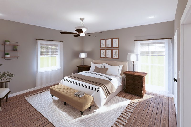 Architectural House Design - Interior - Master Bedroom for Farmhouse House Plan #44-293 - 3 bed, 2.5 bath