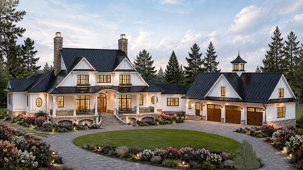 Exterior - Front Elevation 2 for Farmhouse House Plan #928-445 - 4 bed, 4.5 bath