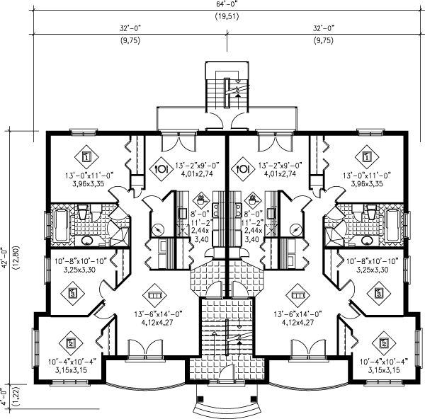European Floor Plan - Main Floor Plan #25-305