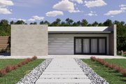 Contemporary Style House Plan - 1 Beds 1 Baths 525 Sq/Ft Plan #1106-151 Exterior 
