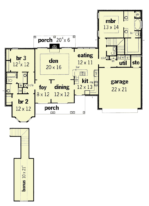 Traditional Floor Plan - Main Floor Plan #16-161