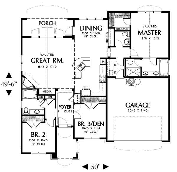 House Design - Traditional Floor Plan - Main Floor Plan #48-412