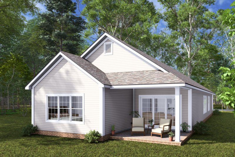 House Blueprint - Exterior - Rear Elevation for Cottage House Plan #513-2269 - 3 bed, 2 bath