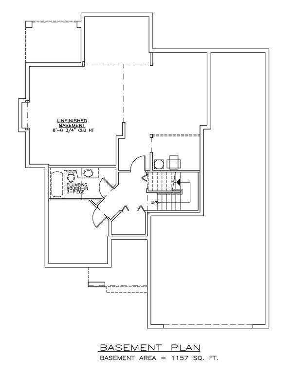 Dream House Plan - Floor Plan - Lower Floor for Farmhouse House Plan #1100-162 - 3 bed, 2.5 bath