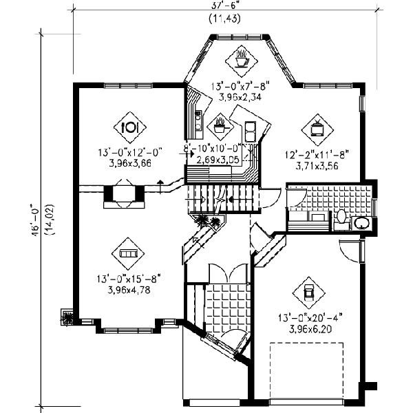 Home Plan - European Floor Plan - Main Floor Plan #25-398