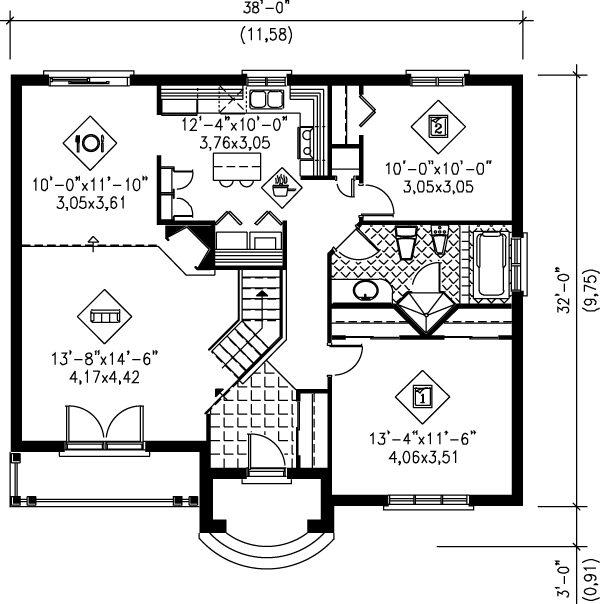 Dream House Plan - Traditional Floor Plan - Main Floor Plan #25-118