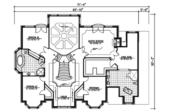 Floor Plan - Upper Floor for European House Plan #138-289 - 4 bed, 2.5 bath