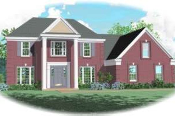 Exterior - Front Elevation for European House Plan #81-807 - 4 bed, 2.5 bath