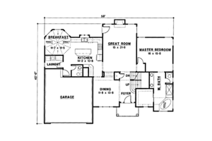 Floor Plan - Main Floor for Traditional House Plan #67-208 - 4 bed, 4 bath