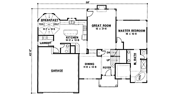 Traditional Floor Plan - Main Floor Plan #67-208