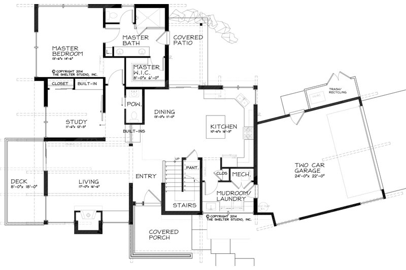 Dream House Plan - Floor Plan - Main Floor for Modern House Plan #895-24 - 4 bed, 2.5 bath