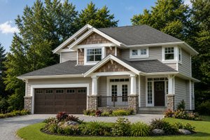 House Blueprint - Exterior - Front Elevation for Craftsman House Plan #1100-188 - 4 bed, 2.5 bath