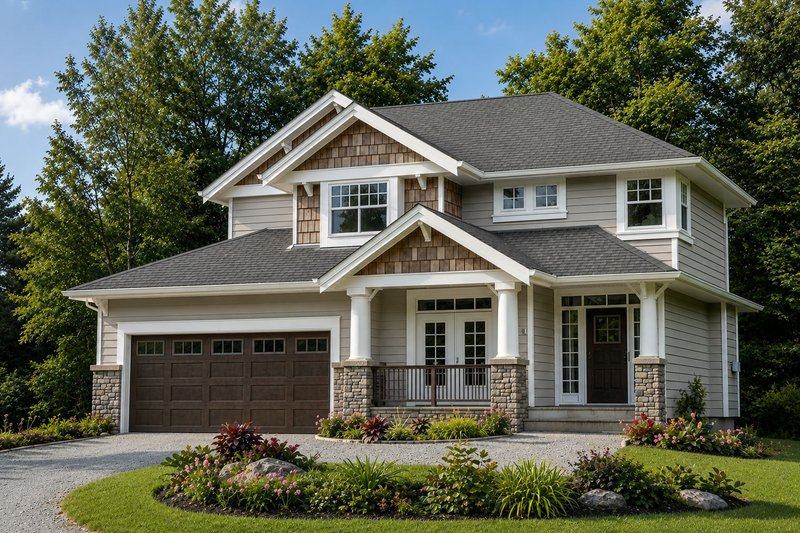House Blueprint - Exterior - Front Elevation 2 for Craftsman House Plan #1100-188 - 4 bed, 2.5 bath