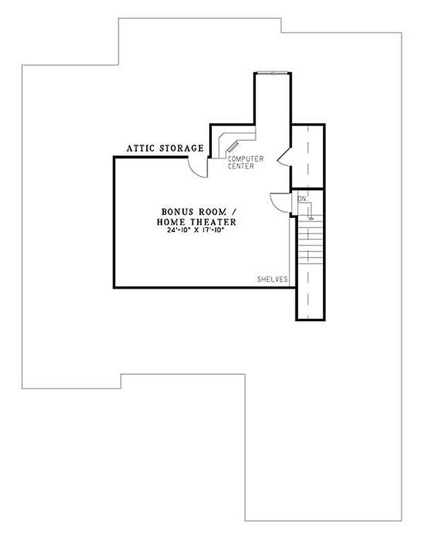 Architectural House Design - Traditional Floor Plan - Upper Floor Plan #17-2210