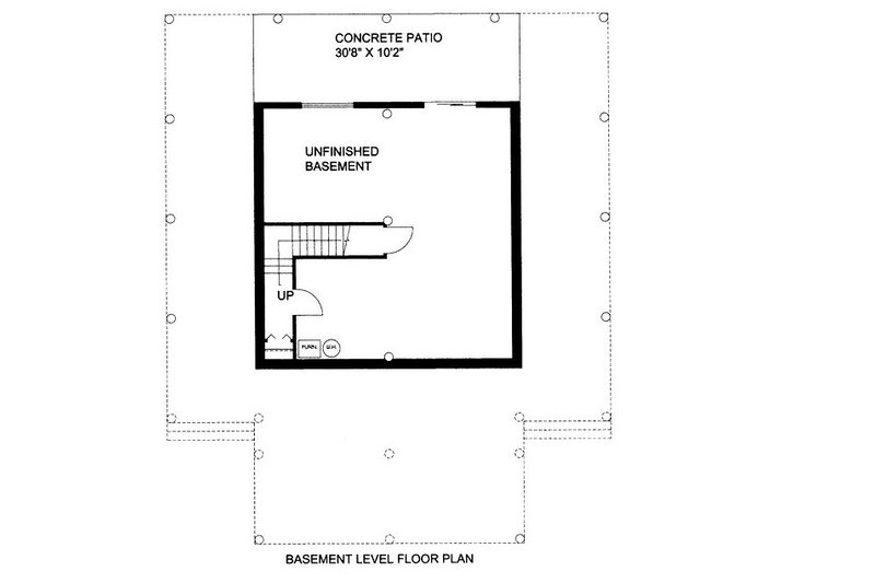 House Plan Design - Floor Plan - Lower Floor for Log House Plan #117-586 - 2 bed, 2 bath