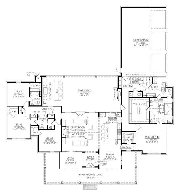 Farmhouse Floor Plan - Main Floor Plan #1074-62