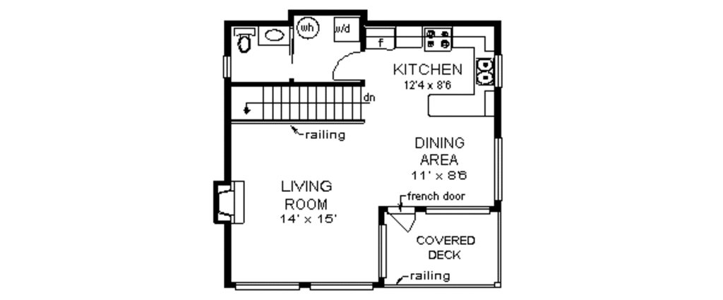Bungalow Style House Plan - 3 Beds 1.5 Baths 1210 Sq/Ft Plan #18-157