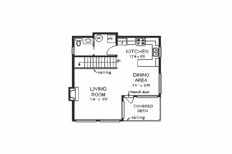 Dream House Plan - Floor Plan - Main Floor for Bungalow House Plan #18-157 - 3 bed, 1.5 bath