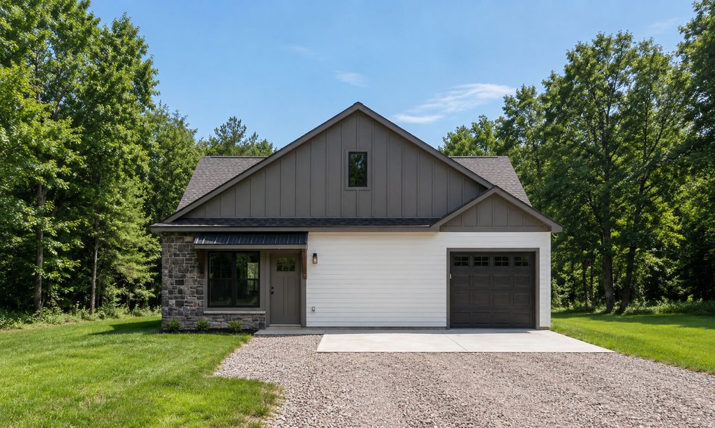 Exterior - Front Elevation 2 for Modern House Plan #20-2631 - 1 bed, 1 bath