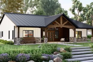 Ranch Exterior - Front Elevation Plan #1064-191