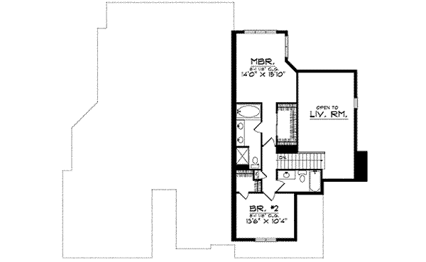 Traditional Floor Plan - Upper Floor Plan #70-654