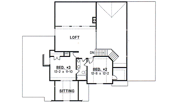 Traditional Floor Plan - Upper Floor Plan #67-409