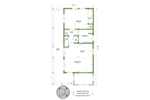 Floor Plan - Main Floor for Mediterranean House Plan #1106-24 - 1 bed, 1 bath