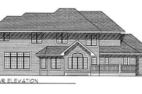 Exterior - Rear Elevation for Traditional House Plan #70-450 - 4 bed, 2.5 bath