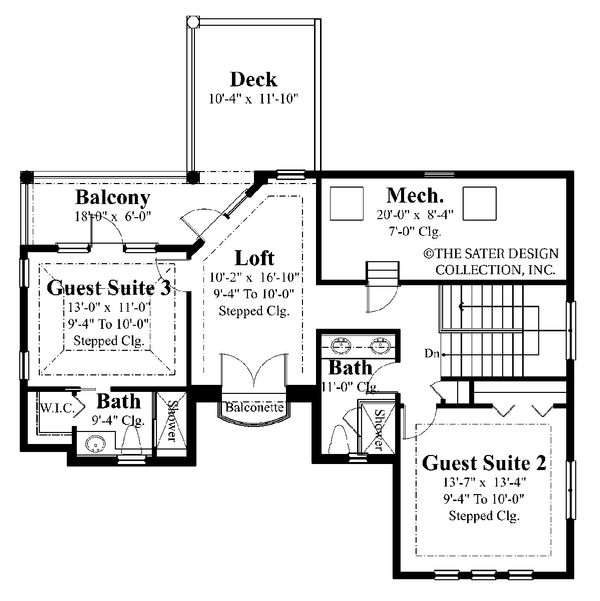 House Plan Design - Mediterranean Floor Plan - Upper Floor Plan #930-22